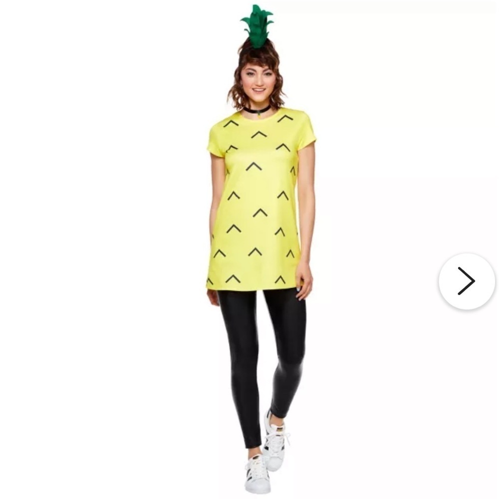 Spirit Halloween Yellow Pineapple Mini Dress Medium Costume Halloween Charlie